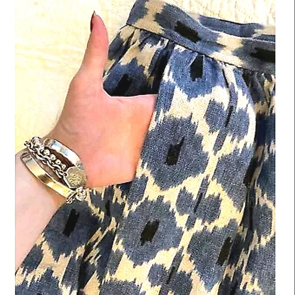 MICHAEL KORS BLUE LINEN A-LINE SHIRT PETITE SIZE 4 EUC - Picture 5 of 7